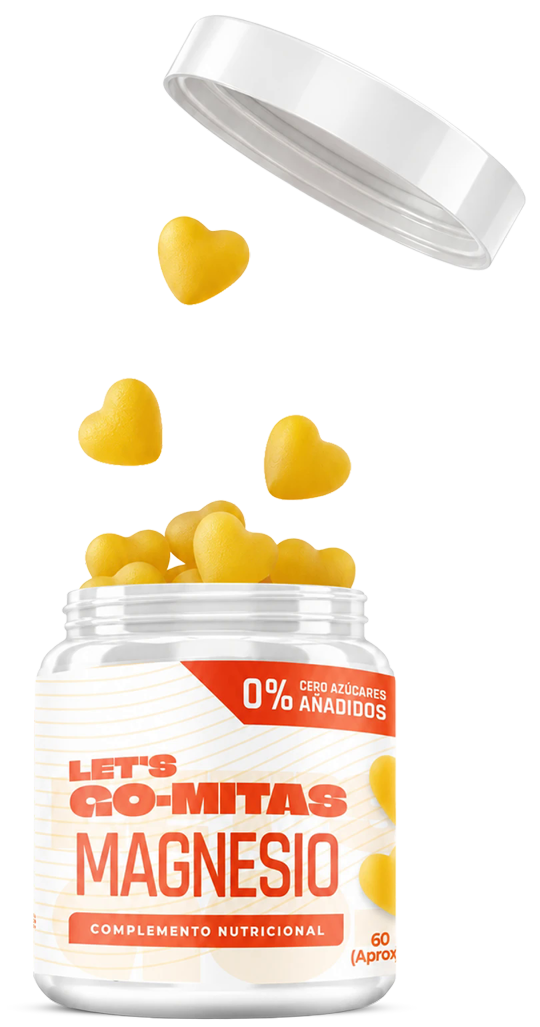 Frasco Magnesio abierto con gomitas